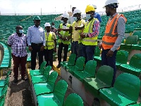 Authorities of National Sports Authority installing new seats at Baba Yara Sports Stadium