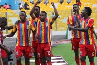 Hearts suffered their first defeat of the competition against Elmina Sharks