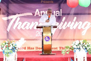 JJ Rawlings was speaking at the 2018 Thanksgiving Service of the Zoomlion and Jospong Group