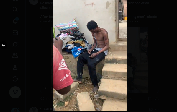 The young man is said to be behind a series of thefts in the Asiakwa community