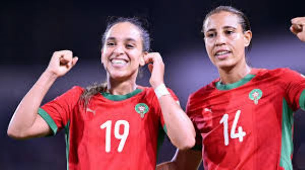Sakina Ouzraoui (left) scored her first goal helping her team reach the Wafcon 2024 final