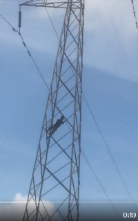 Man climbs high-tension pole in Kasoa