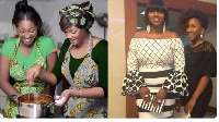 Nigerian Actress Omotola with daughter (Left), Singer Waje with daughter (Right)