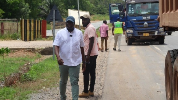 Kwame Agbodza on an inspection of roads