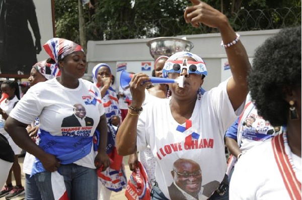 File photo: Supporters of the NPP celebrate the party