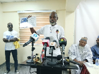 Anthony Mensah addressing journalists in Accra