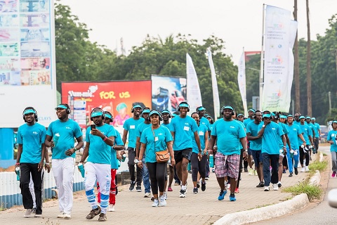 Employees of First National Bank last week Thursday embarked on an 8km walk