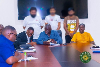 The three Indian nationals arrested for smuggling gold with officials of the GoldBod