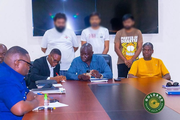 The three Indian nationals arrested for smuggling gold with officials of the GoldBod