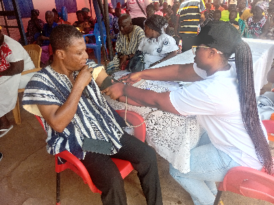 The Akosombo Lions Club held a health outreach at Gberkormanya, Somanya.