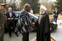 Iranian President, Dr. Hassan Rouhani with Prez Mahama