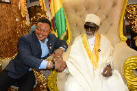 Nene Lartey Osakonor I with National Chief Imam, Sheikh Osman Nuhu Sharubutu