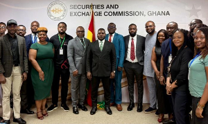 Officials from SEC and CBAI pictured after a meeting on Ghana's crypto framework