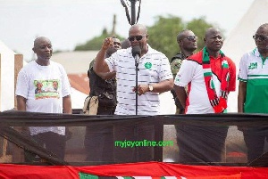 John Mahama at one of the rallies of the NDC in the lead up to the 2016 polls