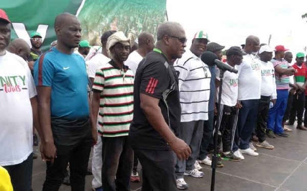 Former President John Dramani Mahama and other party executives joined supporters for the walk.