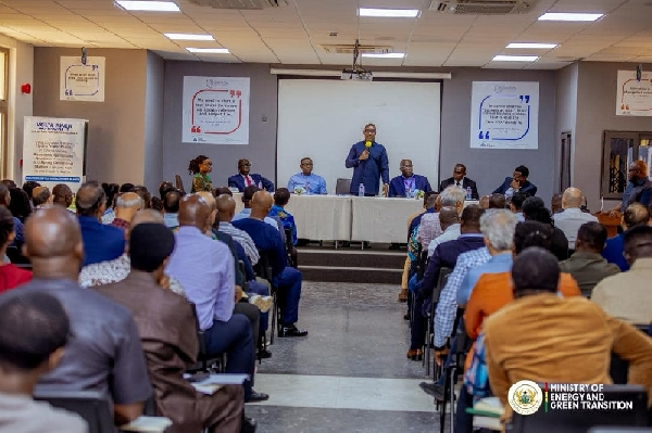 The minister among other dignitaries in a meeting with bulk electricity users