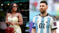 A photo of Mzbel and Lionel Messi