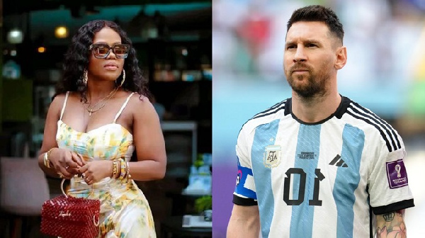 A photo of Mzbel and Lionel Messi