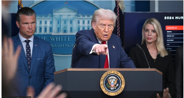 Trump announce di deployment of di National Guard to Washington DC to