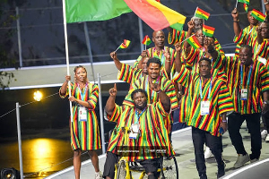 Team Ghana's delegation at the opening ceremony of the 2026 Commomwealth Games