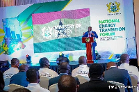 Dr Bawumia speaking at National Energy Transition Forum
