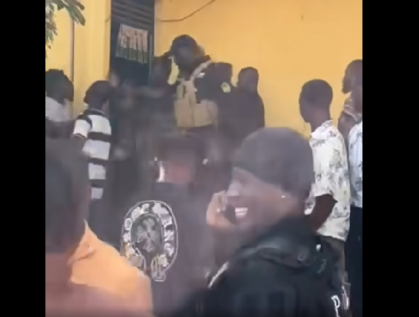 The angry youth amassed at the police station to demand the release of the soldiers