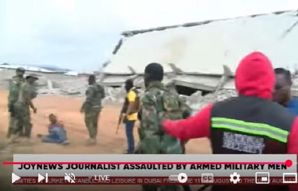 A screenshot from a video of the incident