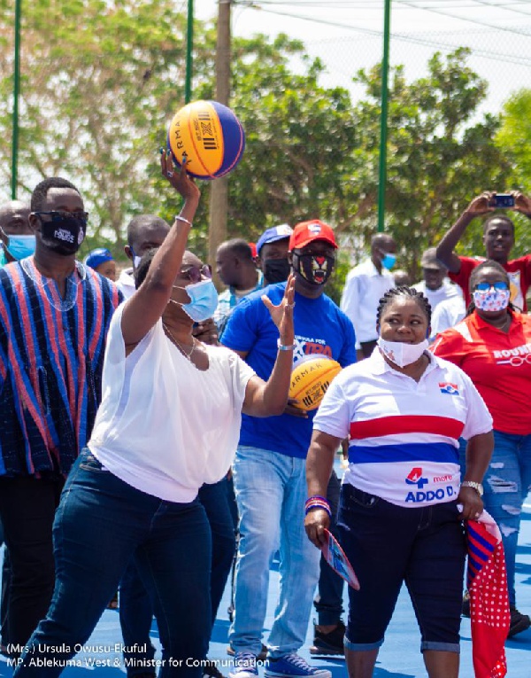 Ursula commissions new basketball court at Dansoman SSNIT flat after 35 years wait