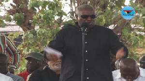 Former President John Dramani Mahama speaking at the rally at Ashaiman