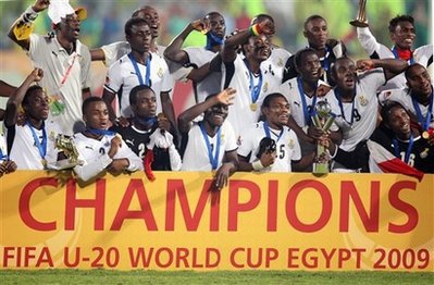 Agyemang Badu Celebrates Ghana S 09 World Cup Victory