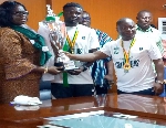 The Championship Cup which was presented to Justina Owusu Banahene