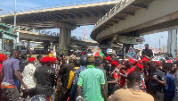 Protestors gathering in their numbers at the Obra Spot