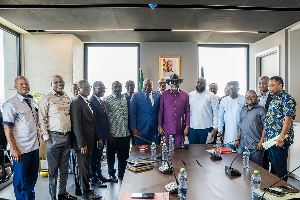 Bank of Ghana and GUTA officials in a group photo after the meeting