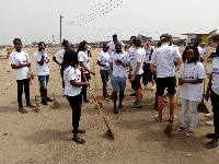 Members of CAB Ghana in a clean up exercise at Jamestown