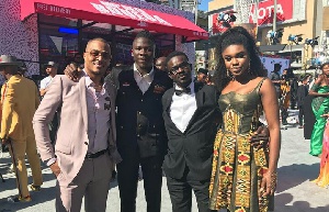 Zylofon Boss Nana Appiah Mensah, Becca and Stonebwoy striked a pose with T.I at the just ended BET