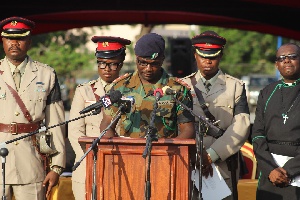 Major Mahama's military intake mates take their turn to read their tribute