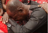 Amakye Dede at funeral of late manager