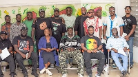 DJs with CAA's Executive Secretary Gyankroma Akufo-Addo