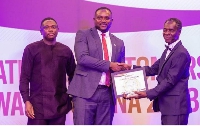 Yango team receiving the Transportation App of the year plaque and certificate