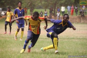 Hearts of Oak and University of Ghana football team in action