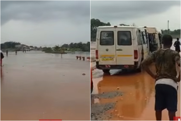Floodwaters cut off Winneba-Cape Coast Highway