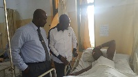GFA Veep George Afriyie with head of FA's medical team, Dr. Quartey