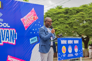 Managing Director of FanMilk Ghana, Lionel Parent addressing the audience during the launch