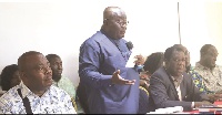 Nana Addo Dankwa Akufo-Addo interacts with leadership of the TUC.