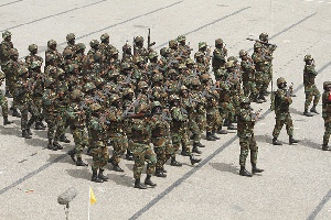 File photo of soldiers at Ghana's 58th Independence Anniv. Parade