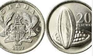 A photo of 20 pesewa coin