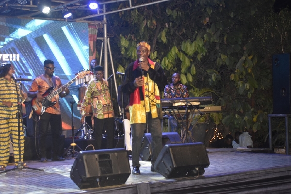 Smart Nkansah on stage with his team