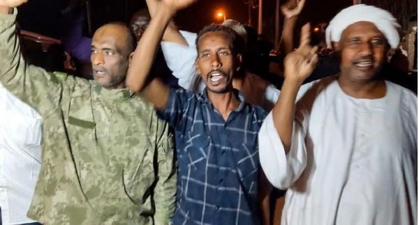 Civilians have been celebrating the army's recent territorial gains, from the presidential palace