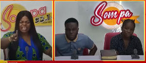 Oheneni Adazoa (L), Prophet John Kwabena Boadu (M) and Akosua Lucia (R)
