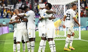 Black Stars celebrate a goal